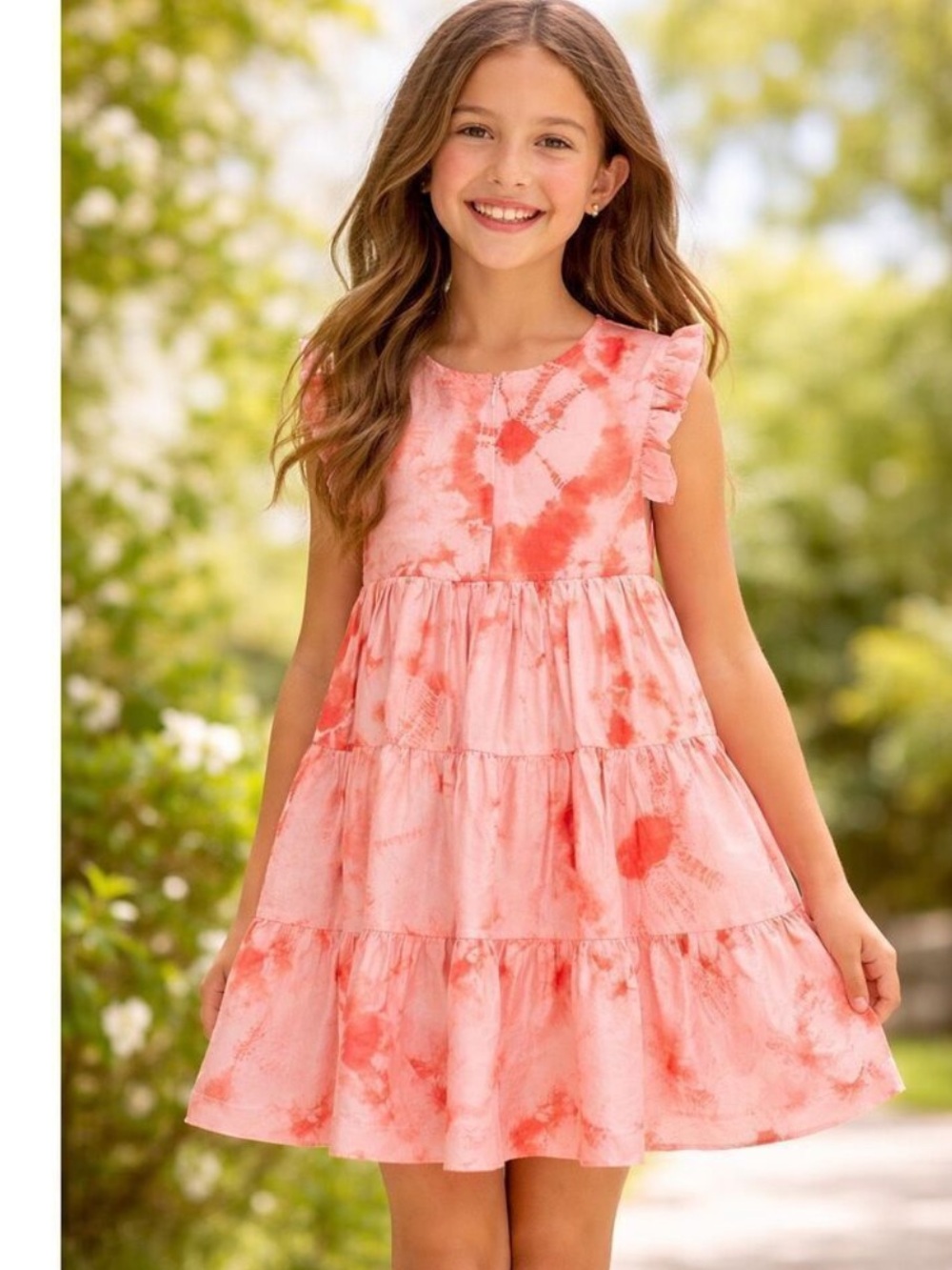 Pink Chicken NY Girls Silk Polly Dress Tie Dye Mellow Rose 3 Years